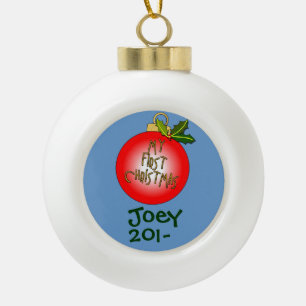 Premier ornement de Noël du bébé fait sur comma