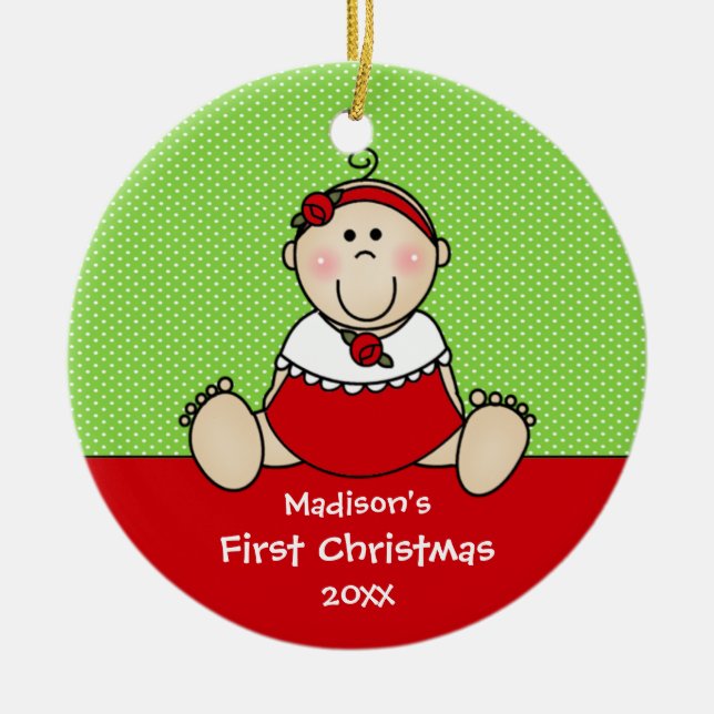 Premier ornement de Noël du bébé mignon de bébé (Devant)