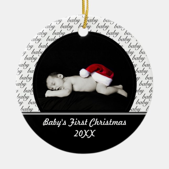 Premier ornement de Noël du bébé noir (Devant)