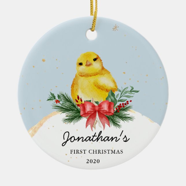 Premier ornement de Noël du bébé poulet (Devant)