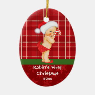 Premier ornement de Noël du bébé vintage