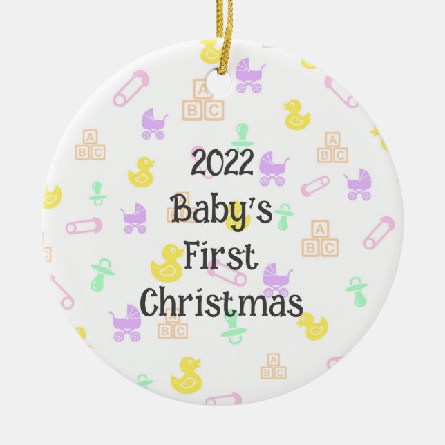 Premier ornement de Noël du mignon bébé (Devant)
