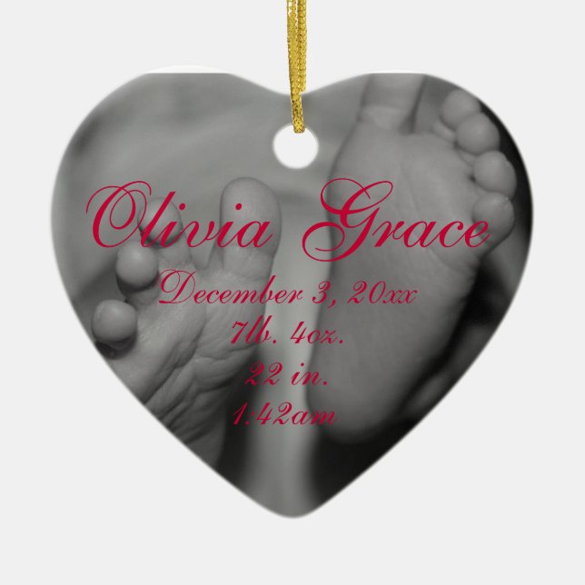 Premier ornement de Noël les pieds de bébé (Devant)