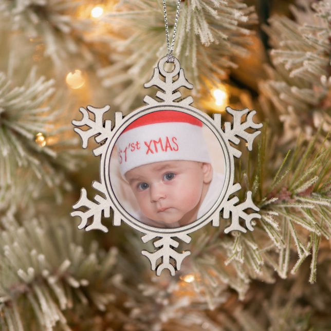 Premier ornement de Noël pour bébé en fleurs de ne (Arbre)