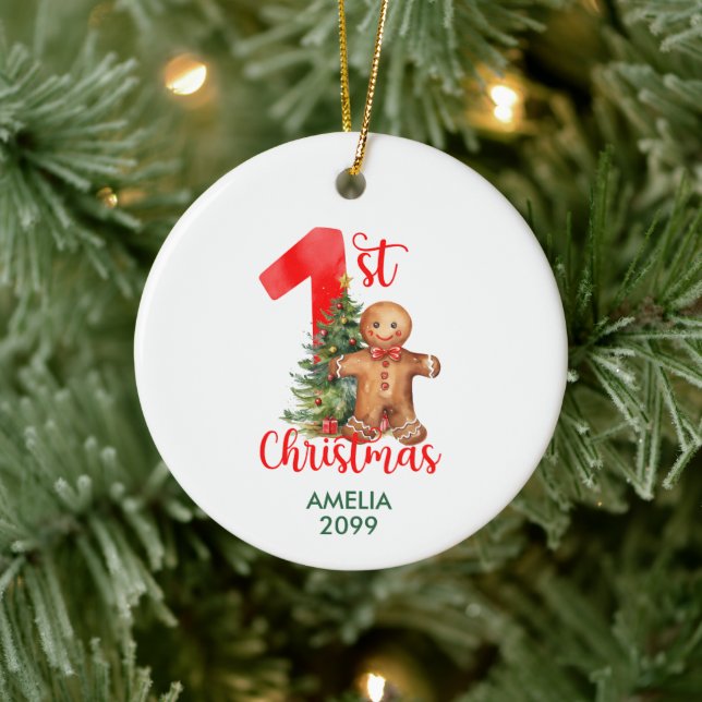 Premier Ornement de pain d'épice de Noël pour bébé (Arbre)