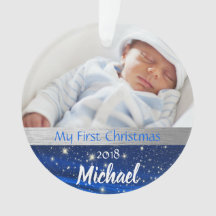Premier ornement de photo de Noël de bébé