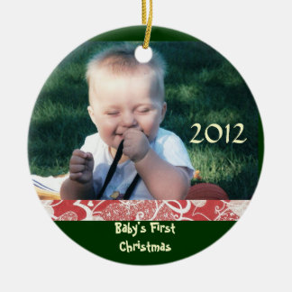 Premier ornement de photo de Noël du bébé