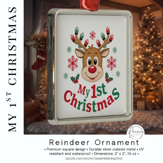 Premier ornement de rennes de Noël du bébé (Créateur téléchargé)