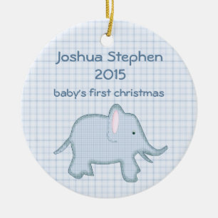 Premier ornement d'éléphant de Noël du bébé