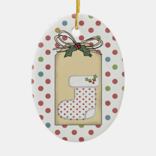 Premier ornement d'étiquette de cadeau de Noël du