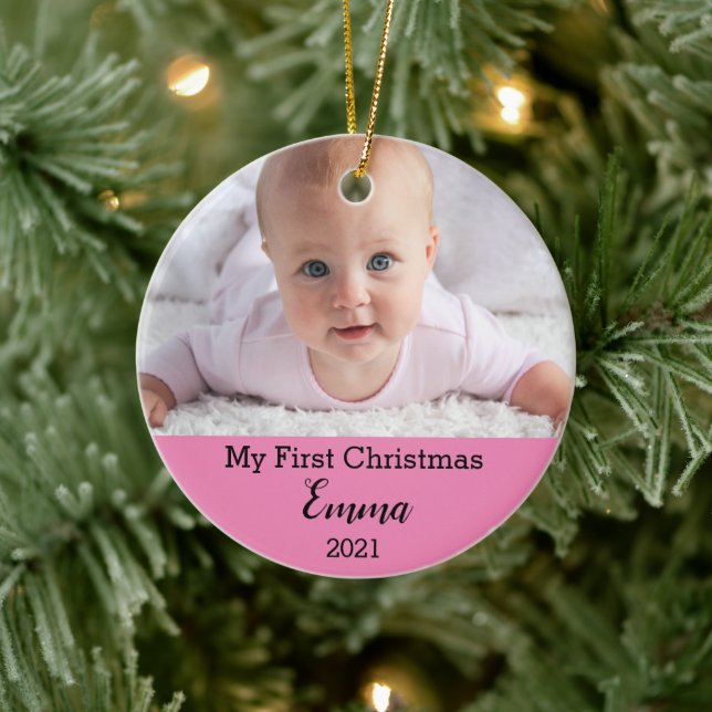 Premier ornement en céramique de Noël pour bébé su (Arbre)