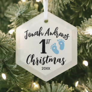 Premier ornement en verre de Noël Premium pour béb