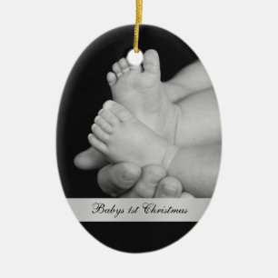 Premier ornement noir et blanc de Noël de Babys