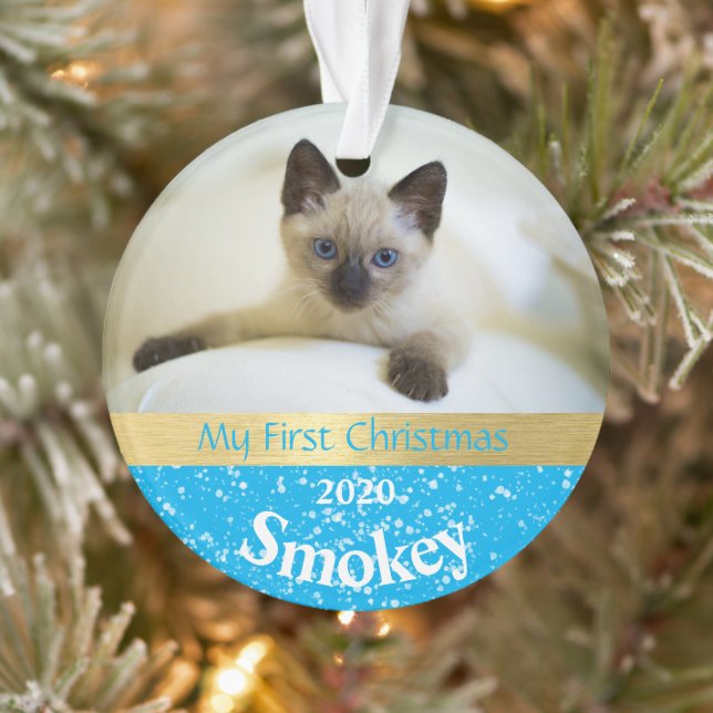 Premier ornement photo de Noël de Kitten (Arbre)