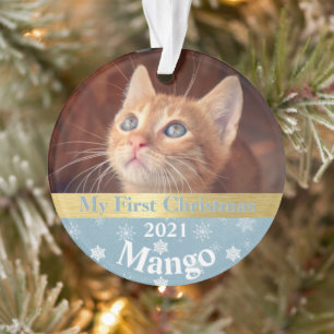Premier ornement photo de Noël de Kitten