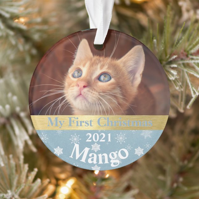Premier ornement photo de Noël de Kitten (Arbre)