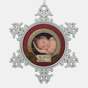 Premier ornement photo de Noël du bébé