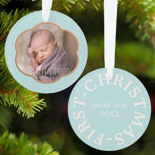 Premier ornement photo de Noël du bébé