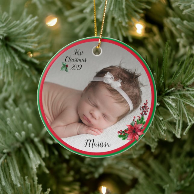 Premier ornement photo de Noël du bébé (Arbre)