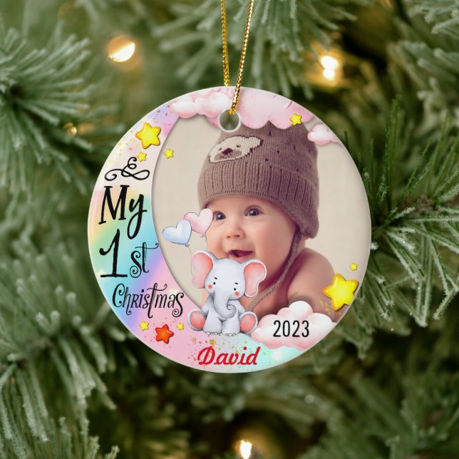 Premier ornement photo de Noël pour bébé personnal (Arbre)