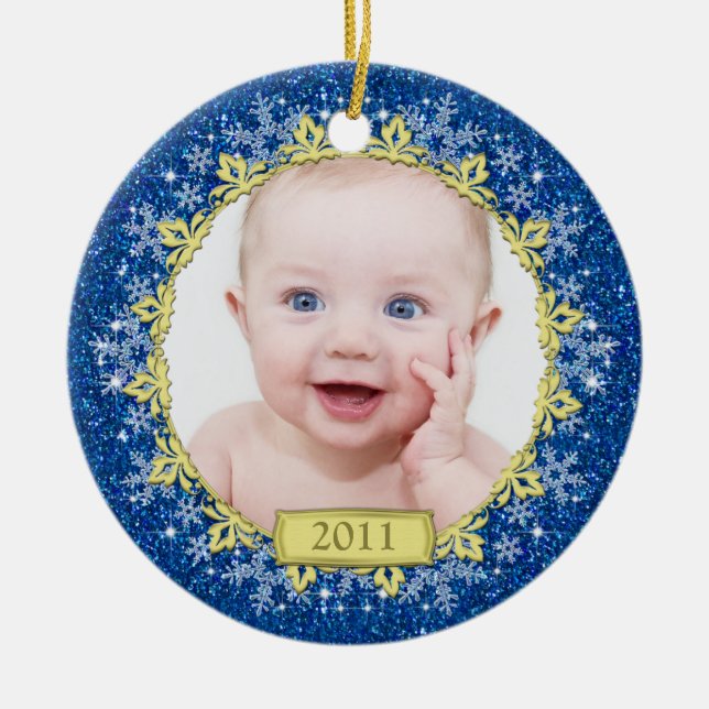 Premier ornement photo de Noël pour bébé - Snowfla (Devant)