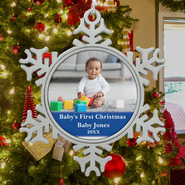 Premier ornement photo personnalisé de Noël pour b (Créateur téléchargé)