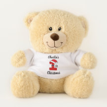 Premier ours en peluche de Noël personnalisé