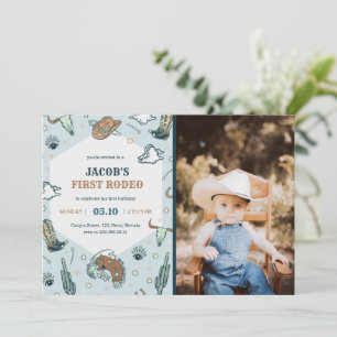 Premier Rodéo Cowboy Invitation Anniversaire Avec 