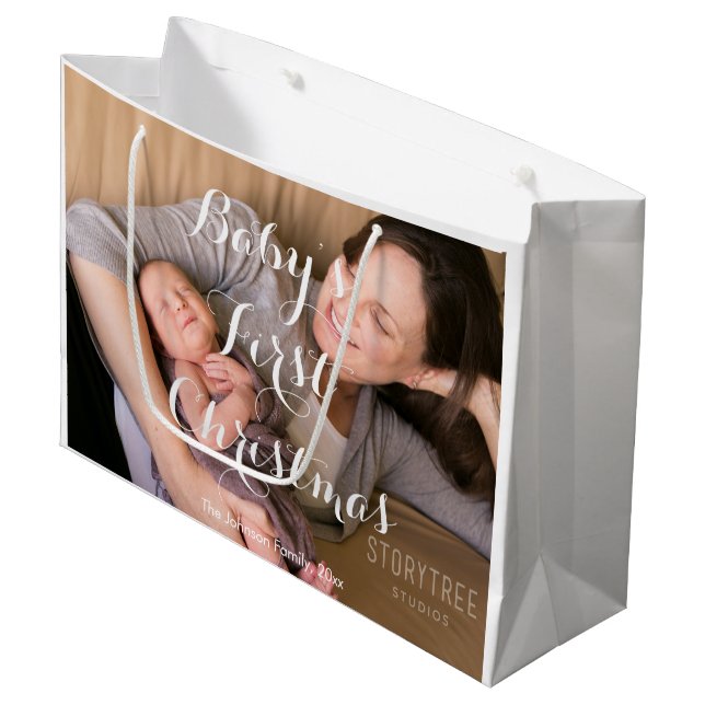 Premier sac cadeau de Noël pour bébé grand mignonn (Devant Angle)