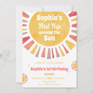 Premier Voyage Autour du Soleil Invitation