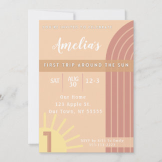 Premier Voyage Autour du Soleil Invitation