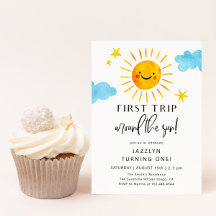 Premier Voyage Autour Du Soleil Invitation Anniver
