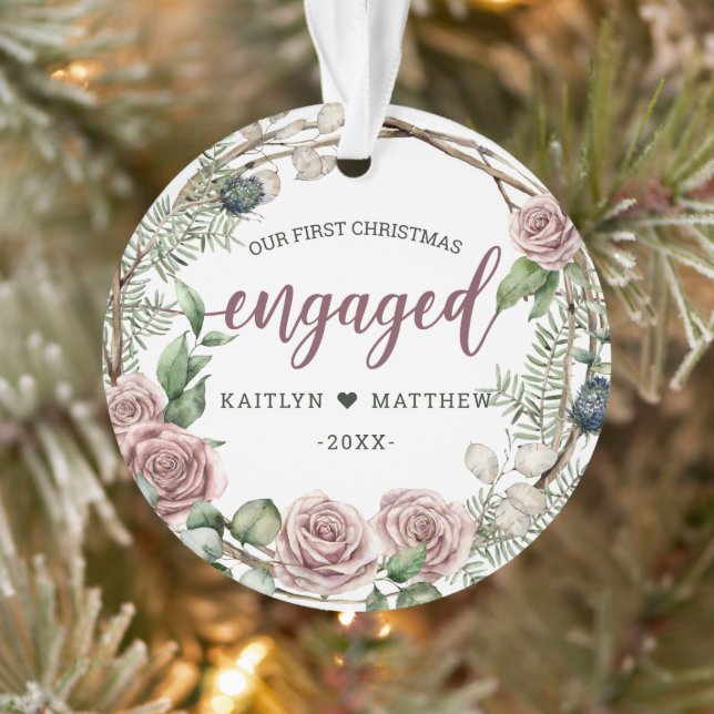 Première année rustique Engagé Pink Floral Noël (Arbre)