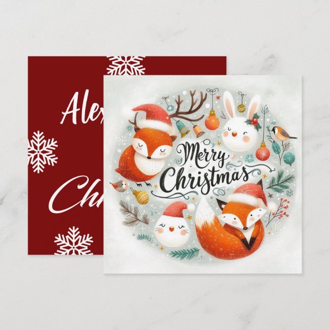 Première carte de Noël du bébé (Devant / Derrière)
