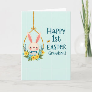 Première carte de Pâques pour petit-fils Lapin