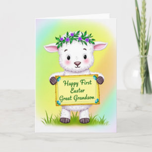 Première carte de Pâques pour petit-fils mouton
