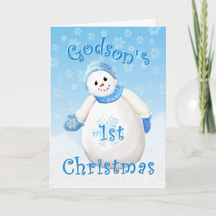 Première carte de voeux de bonhomme de neige de
