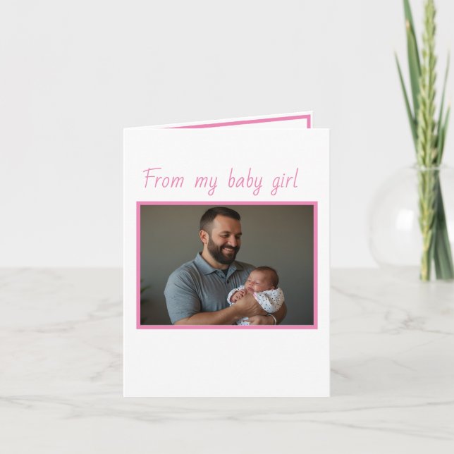 première. carte de vœux pliée de fille pour la fêt (Devant)