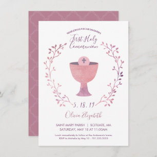 Première carte d'invitation de la sainte communion