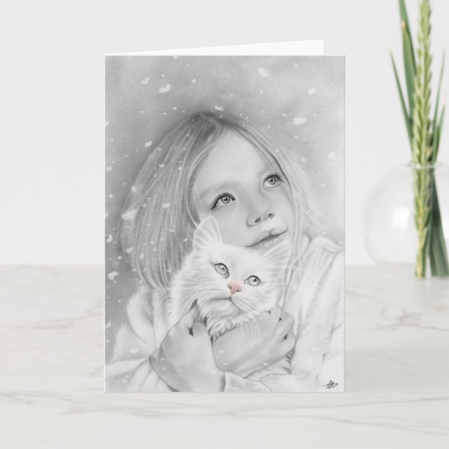 Première carte fille de neige kitty (Devant)