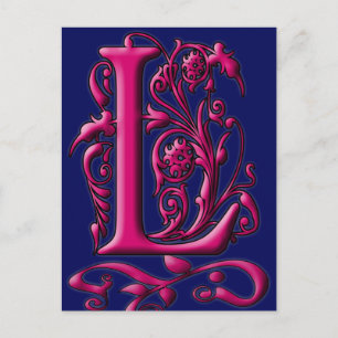 Première carte L Fuschia Navy