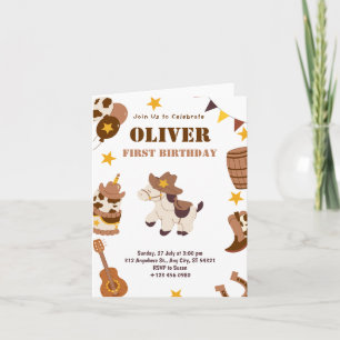 Première carte pliée pour le rodéo d'anniversaire 