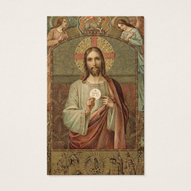 PREMIÈRE CARTE SAINTE COMMUNION JESUS ANGELS CARTE (Devant)