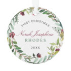 Première Christmas Green Holiday Wreath Baby Photo