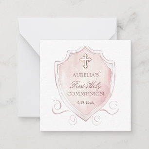 Première communion de crête rose Mini Carte de rem