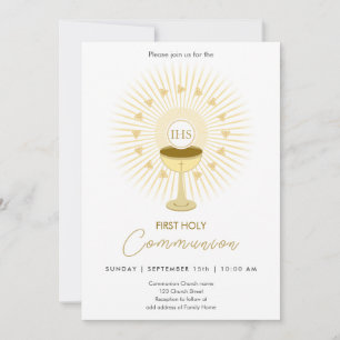 Première Communion Gold avec Invitation Chalice