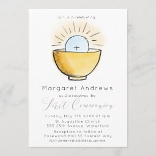 Première communion intime Invitation religieuse