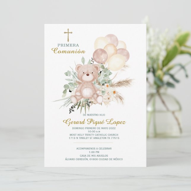 Première communion invitation imprimable (Debout devant)