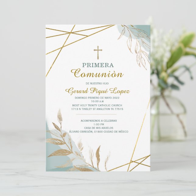 Première communion invitation imprimable invitatio (Debout devant)