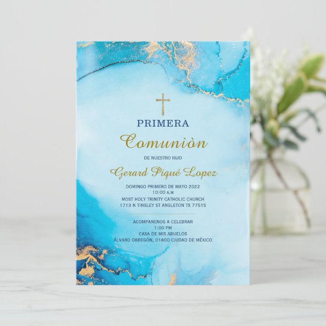 Première communion invitation imprimable invitatio (Debout devant)